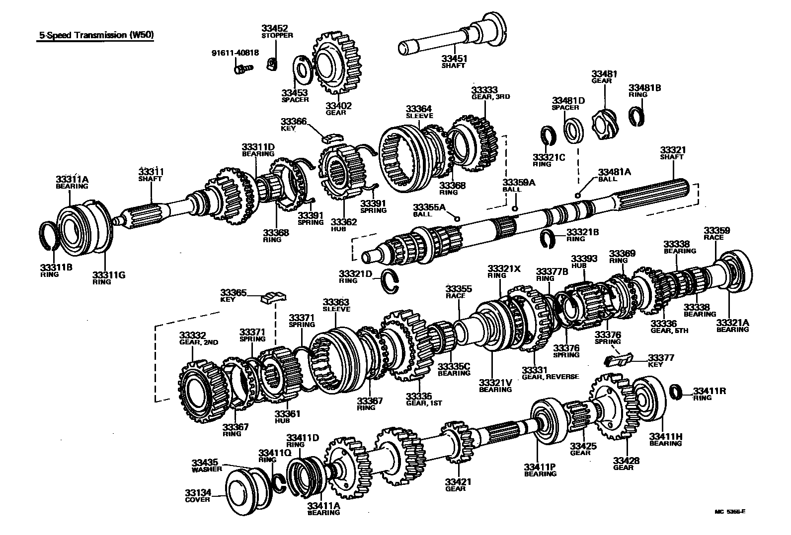 Toyota HILUX 变速器齿轮(MTM) EPC diagram — MC5356E