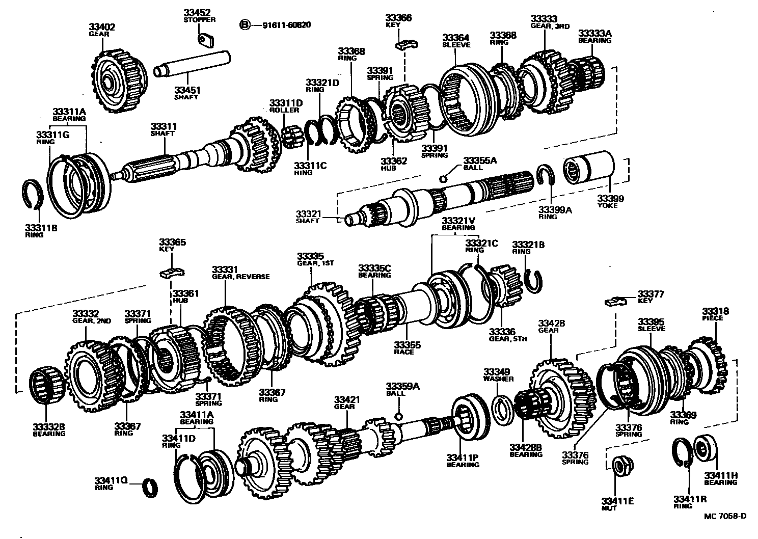 Toyota HILUX 变速器齿轮(MTM) EPC diagram — MC7058D