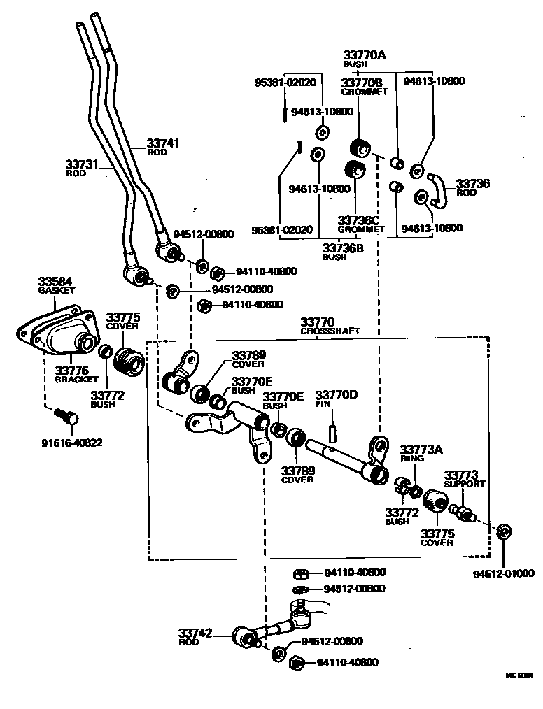 Toyota HILUX 控制轴和横轴 EPC diagram — MC6004