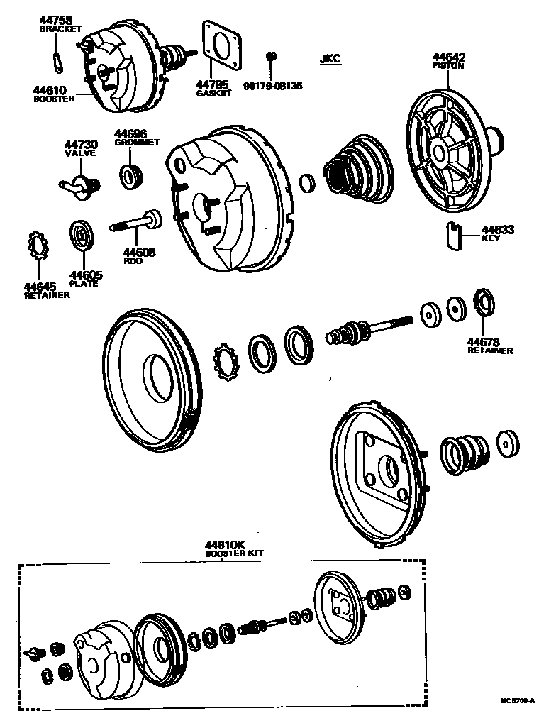 Toyota HILUX 制动助力器和真空管 EPC diagram — MC5709A