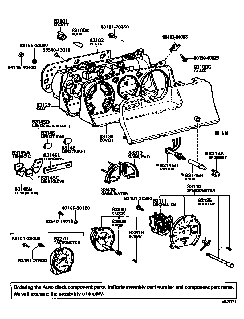 Toyota HILUX 仪表 EPC diagram — ME7277F