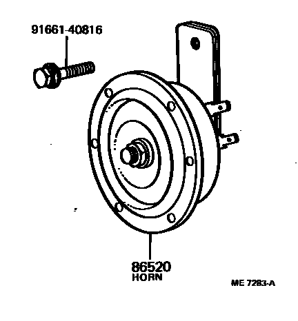 Toyota HILUX 喇叭 EPC diagram — ME7283A