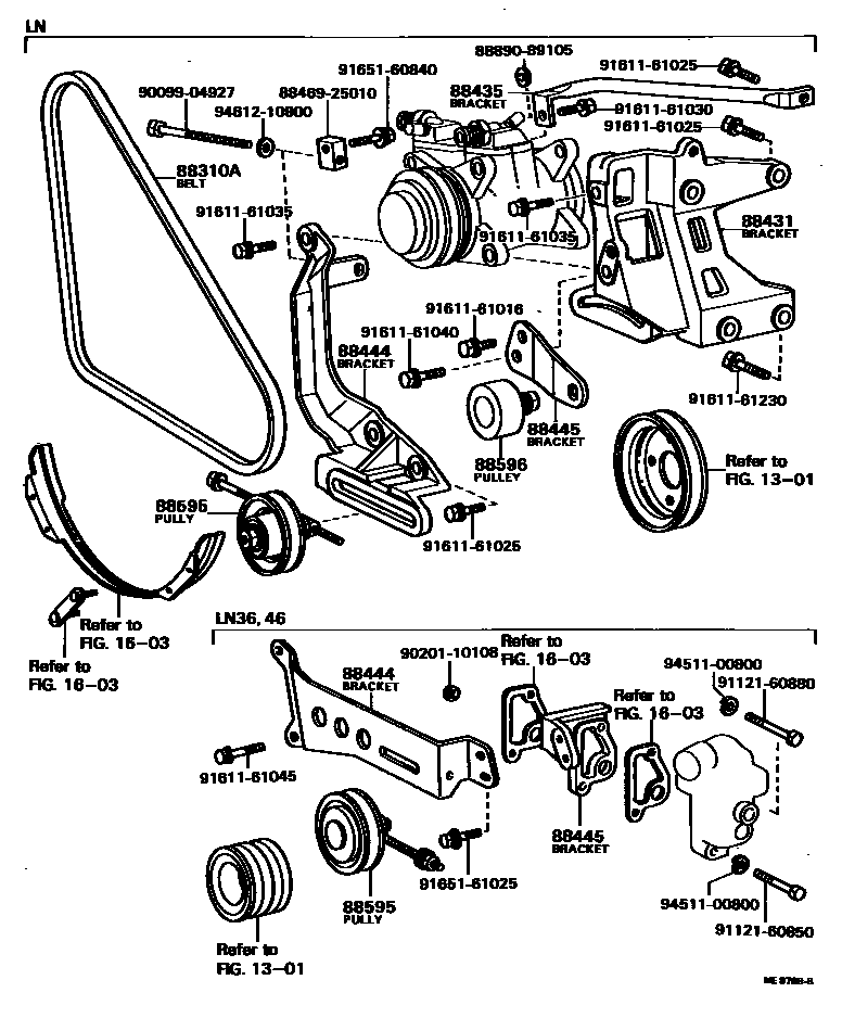 Toyota HILUX Heating & Air Conditioning - Compressor EPC diagram — ME8789B