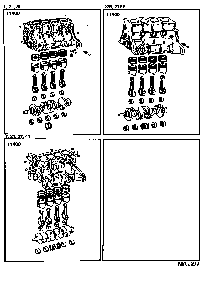 Toyota HILUX Short Block Assembly EPC diagram — MAJ277
