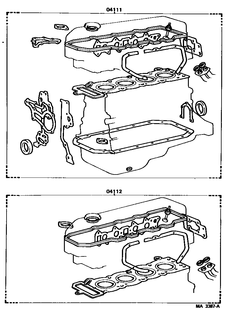 Toyota HILUX Engine Overhaul Gasket Kit EPC diagram — MA3387A