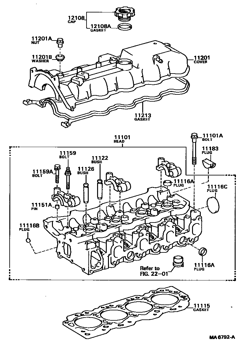 Toyota HILUX Cylinder Head EPC diagram — MA6792A