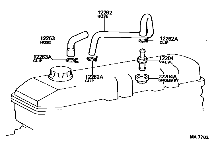 Toyota HILUX Ventilation Hose EPC diagram — MA7782
