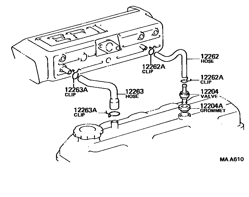 Toyota HILUX Ventilation Hose EPC diagram — MAA610