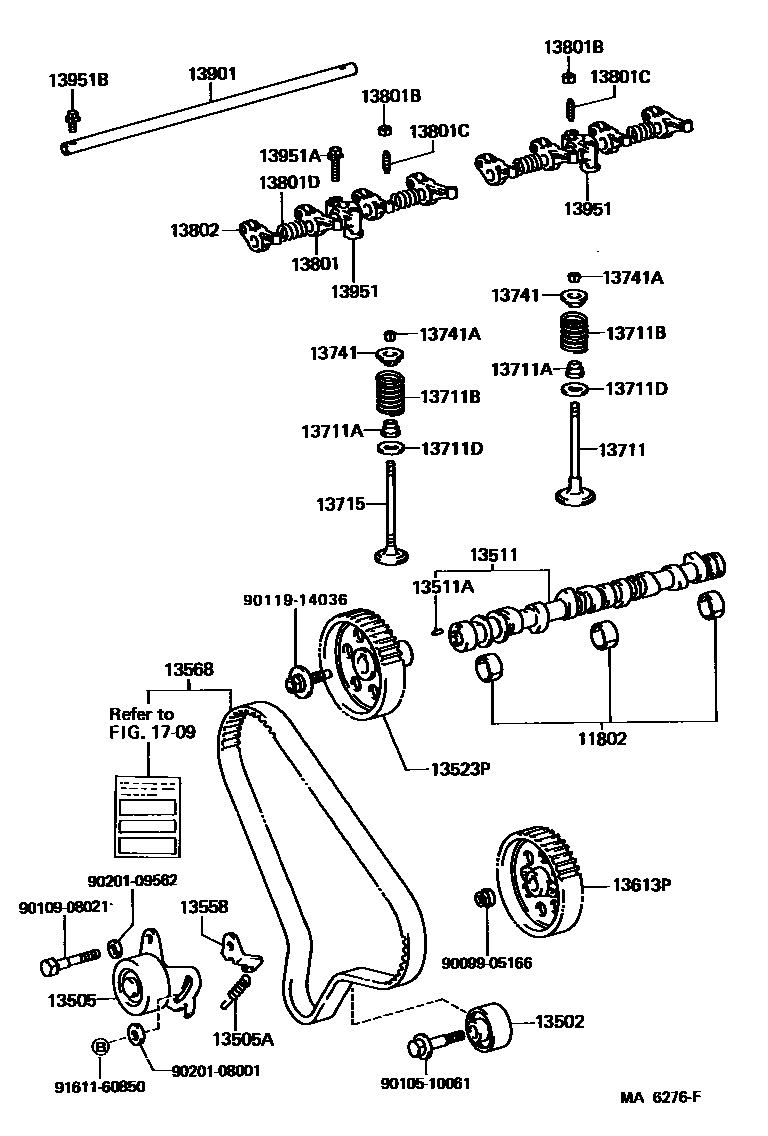 Toyota HILUX Camshaft & Valve EPC diagram — MA6276F