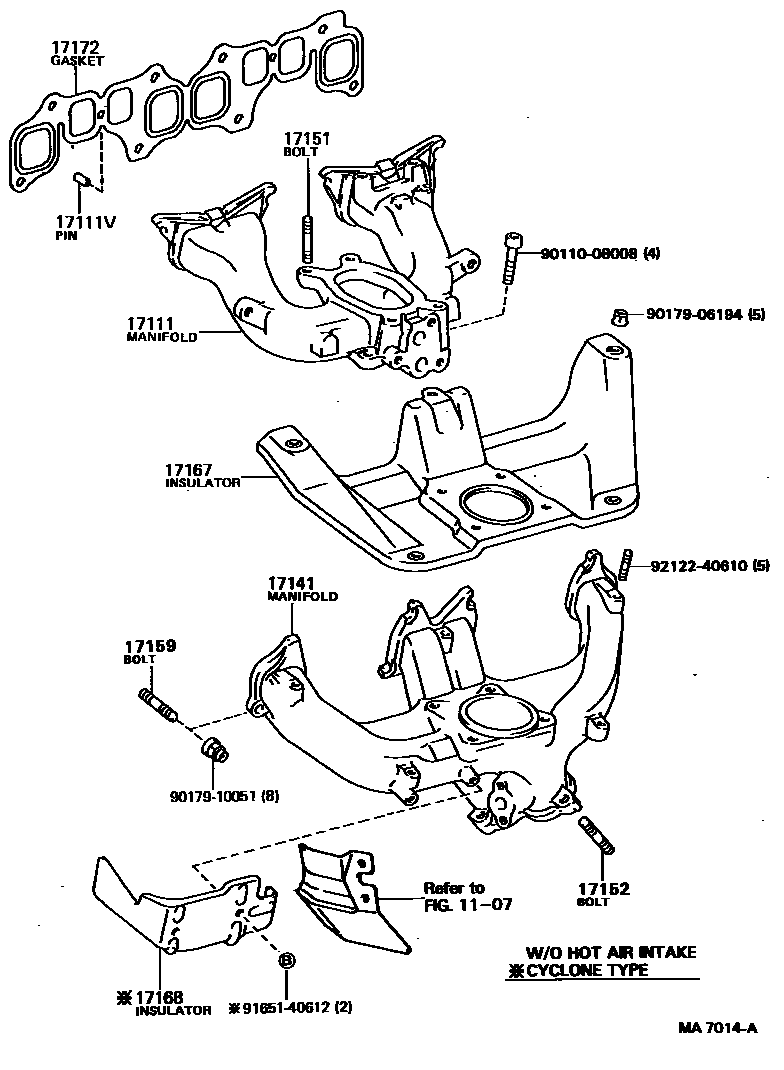 Toyota HILUX Manifold EPC diagram — MA7014A