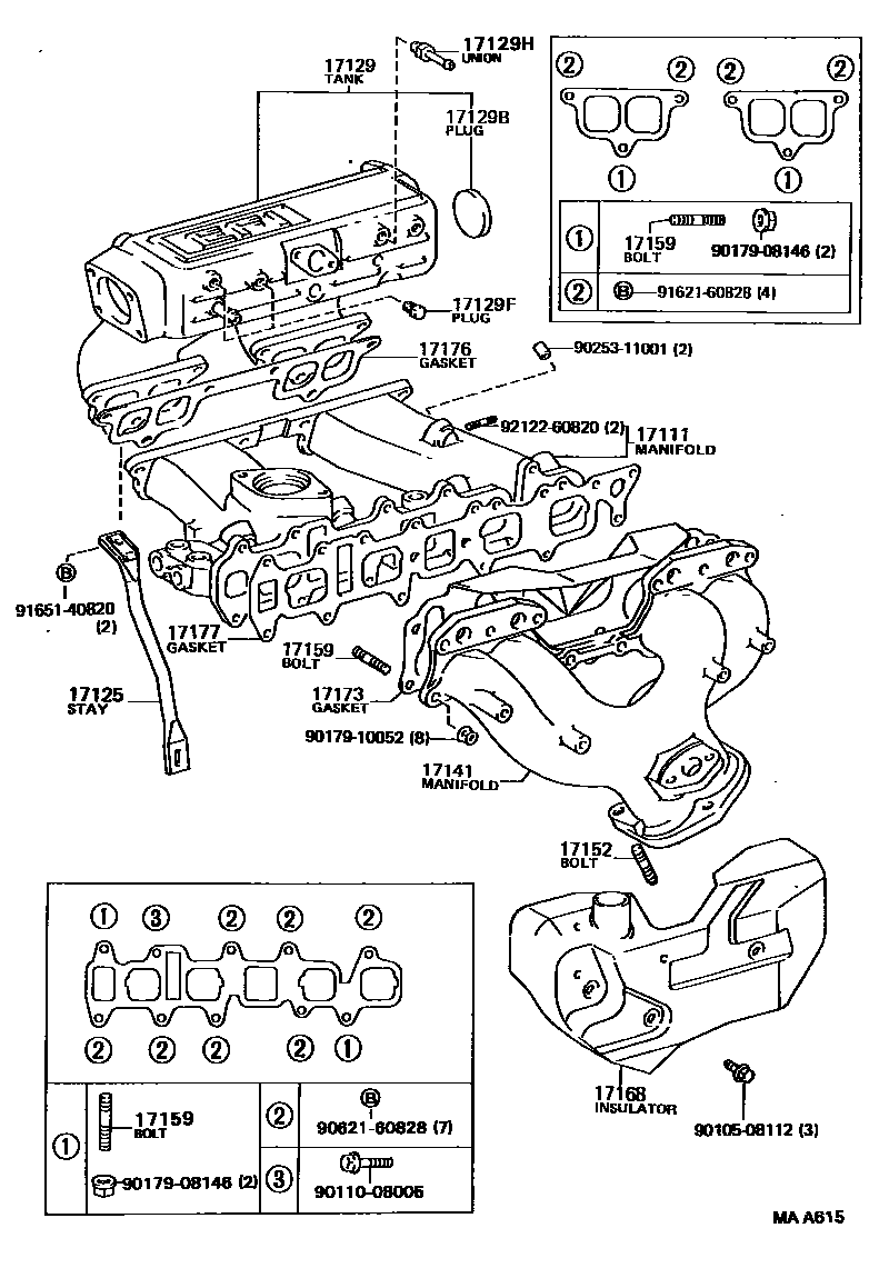 Toyota HILUX Manifold EPC diagram — MAA615