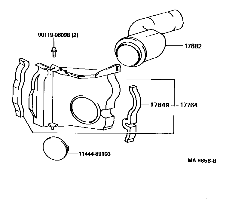 Toyota HILUX Air Cleaner EPC diagram — MA9858B