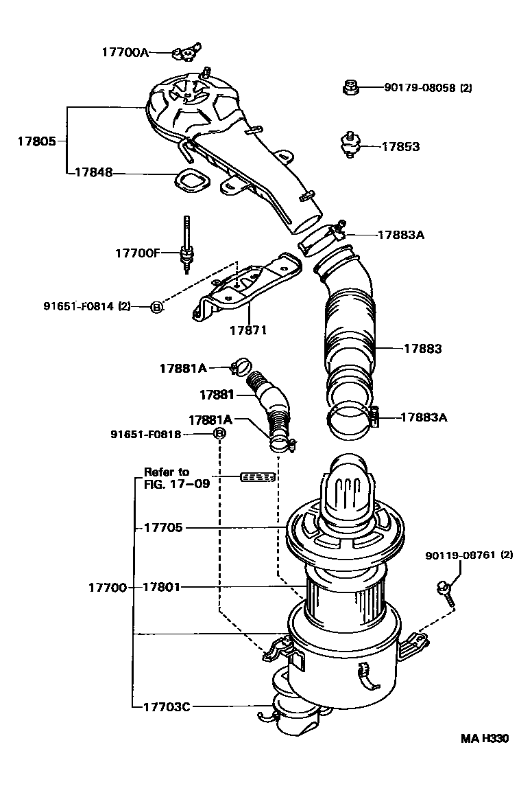 Toyota HILUX Air Cleaner EPC diagram — MAH330