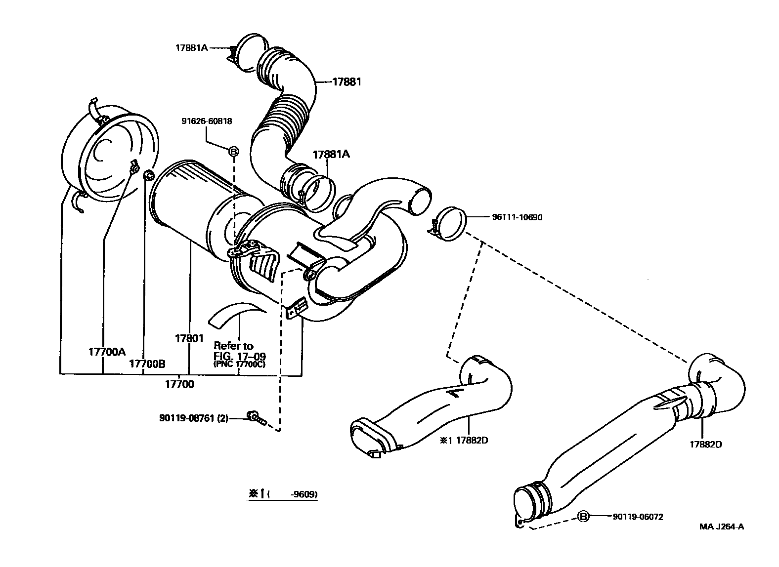 Toyota HILUX Air Cleaner EPC diagram — MAJ264A