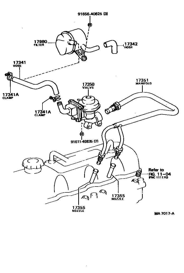 Toyota HILUX 歧管喷气系统 EPC diagram — MA7017A