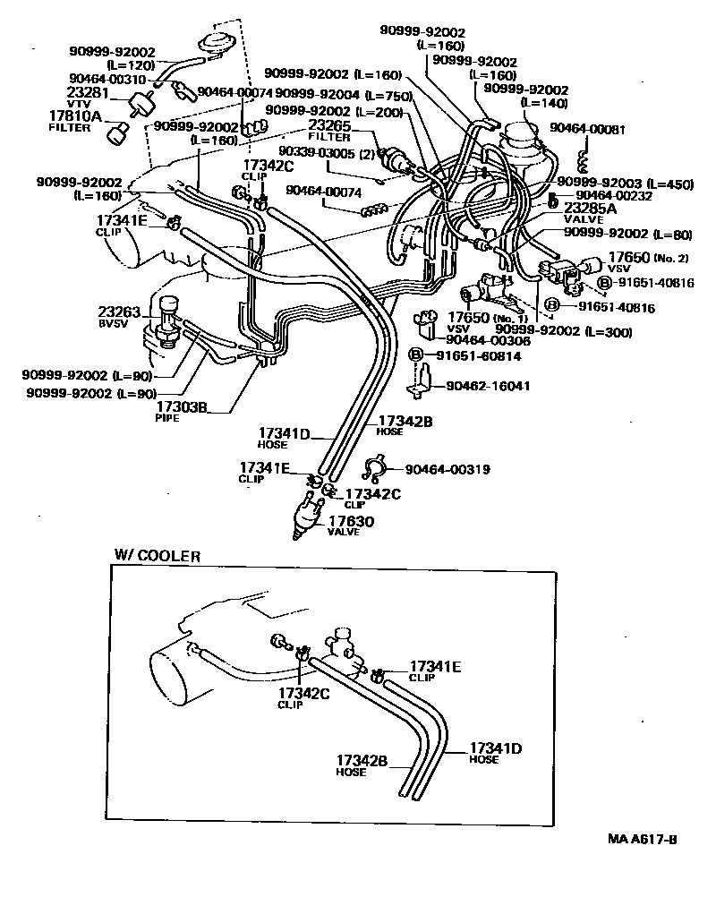 Toyota HILUX vacuum tube EPC diagram — MAA617B