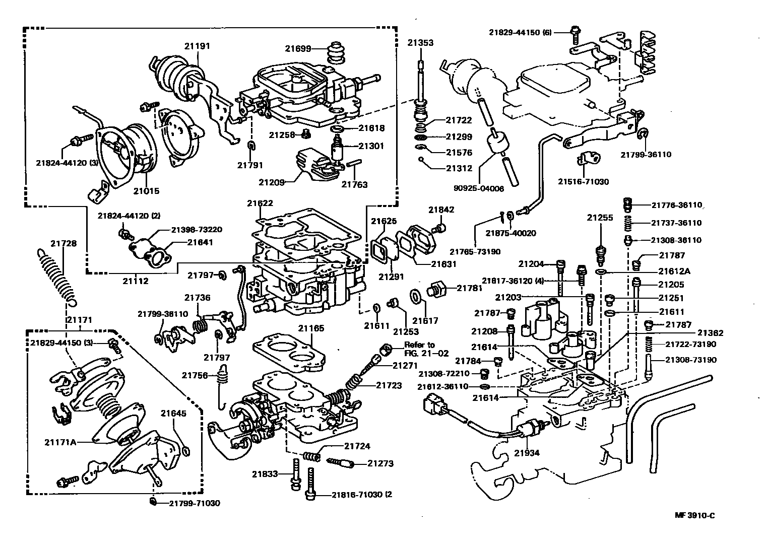 Toyota HILUX 化油器 EPC diagram — MF3910C