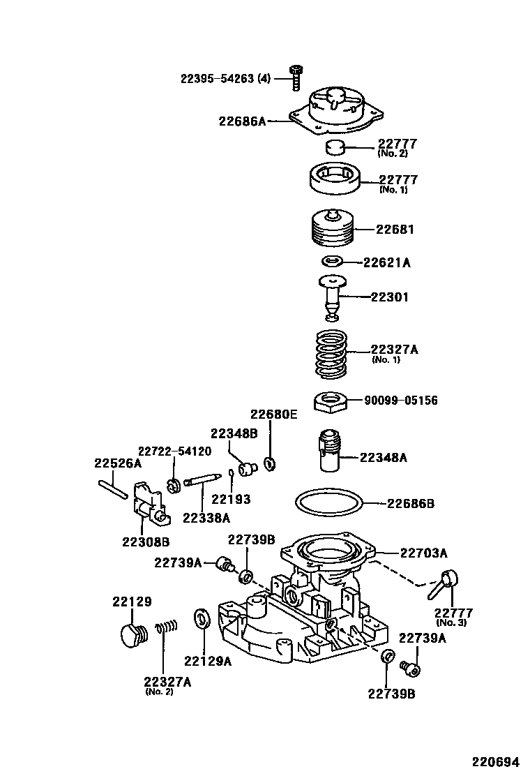 Toyota HILUX 喷油泵体 EPC diagram — 220694