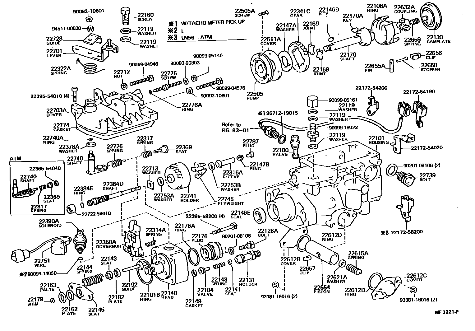 Toyota HILUX 喷油泵体 EPC diagram — MF3221F