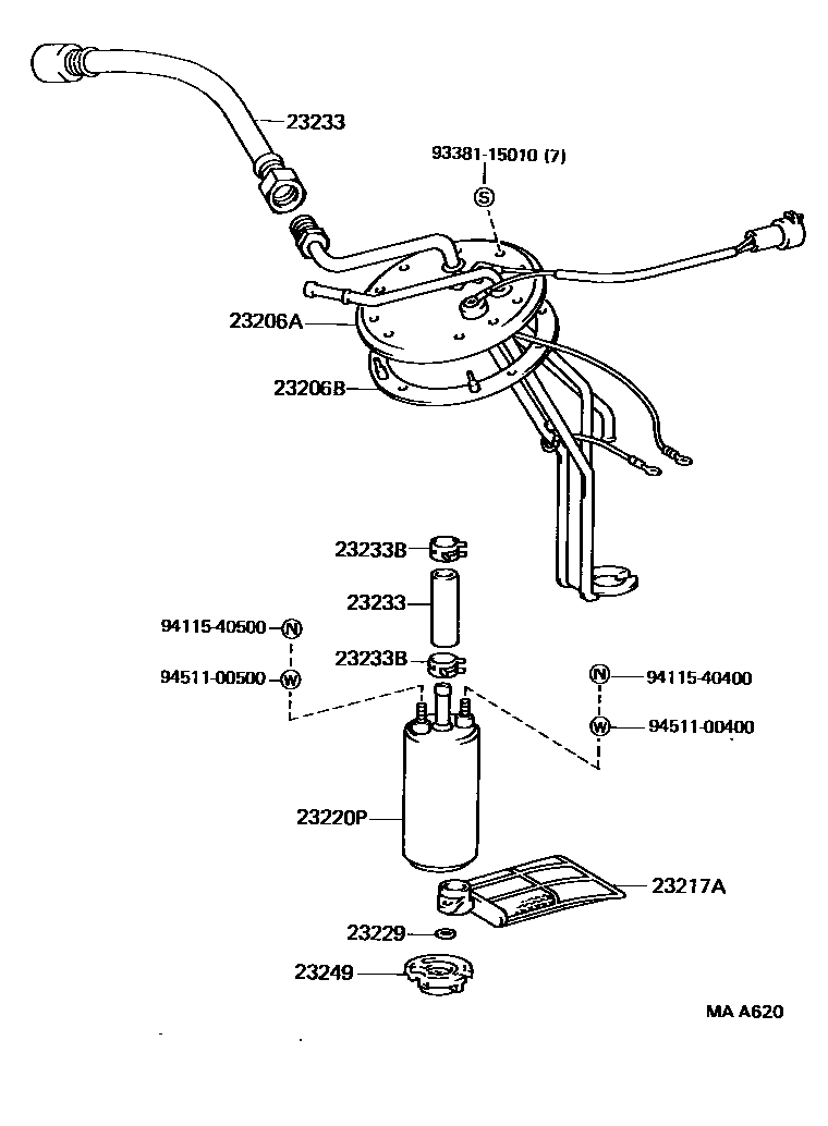 Toyota HILUX 燃油喷射系统 EPC diagram — MAA620