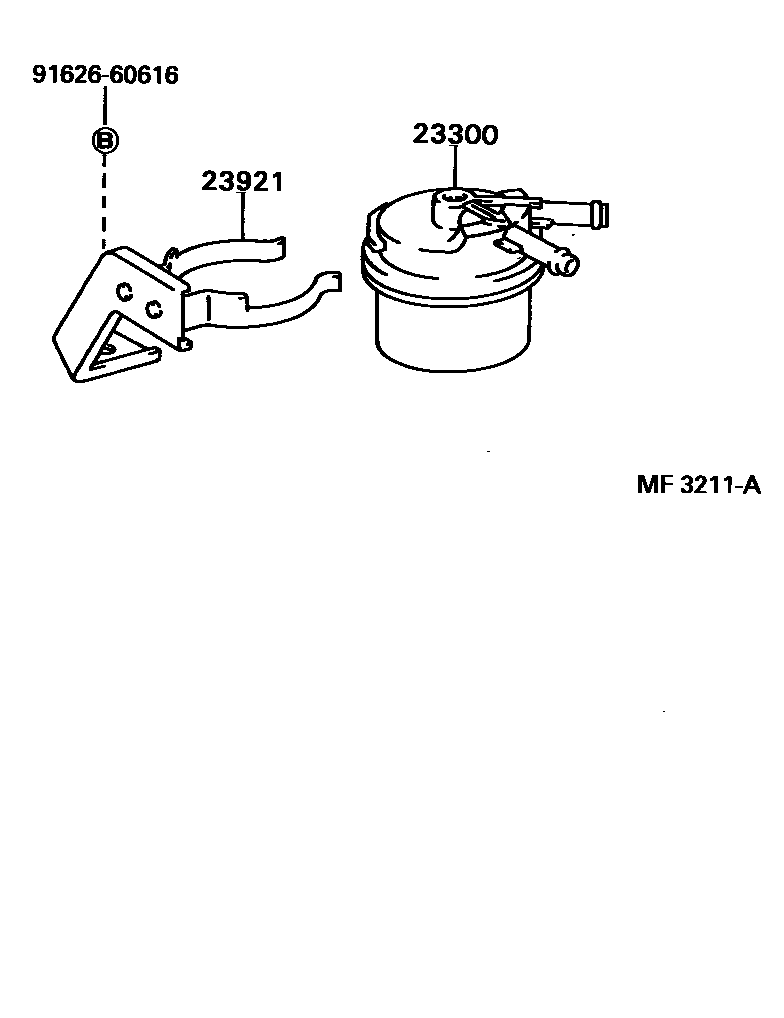 Toyota HILUX fuel filter EPC diagram — MF3211A