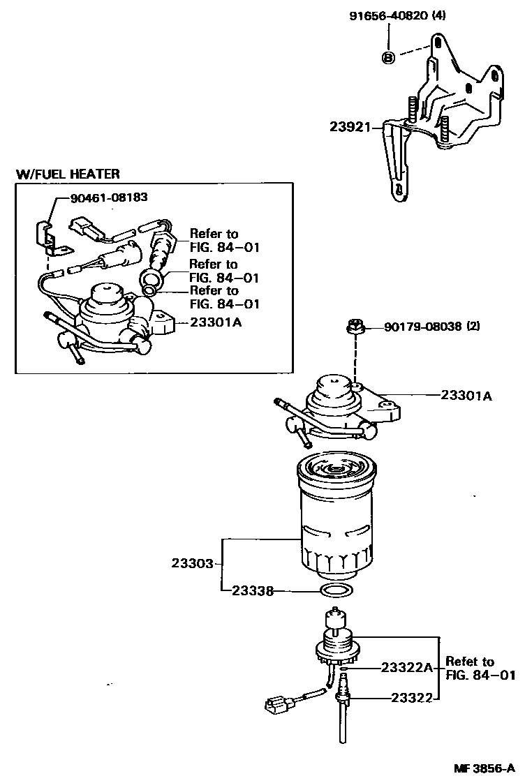 Toyota HILUX fuel filter EPC diagram — MF3856A