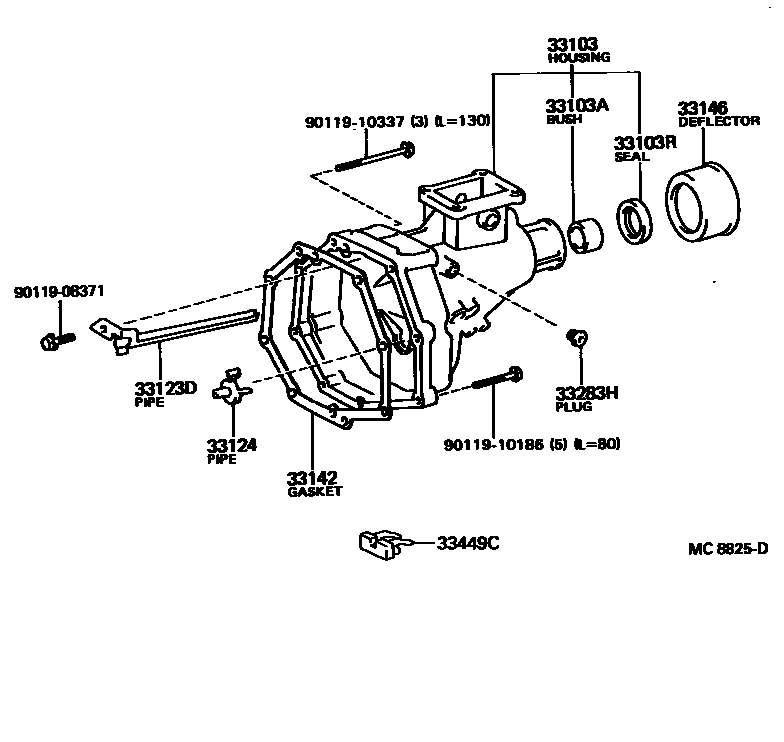 Toyota HILUX Extended shell (MTM) EPC diagram — MC8825D
