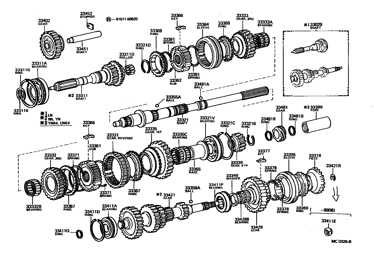 Toyota HILUX 变速器齿轮(MTM) EPC diagram — MCD325B
