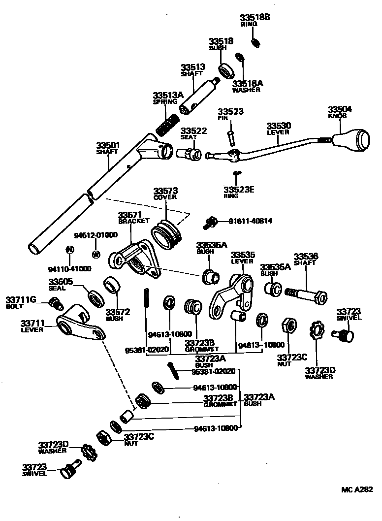 Toyota HILUX 控制轴和横轴 EPC diagram — MCA282