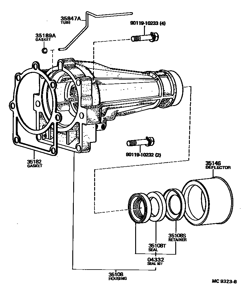 Toyota HILUX Extension shell (ATM) EPC diagram — MC9323B