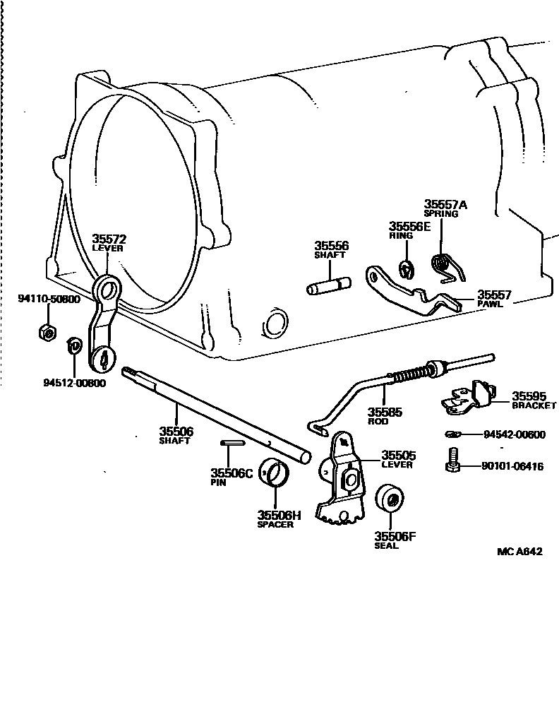 Toyota HILUX 节气阀连杆和阀杆(ATM) EPC diagram — MCA642
