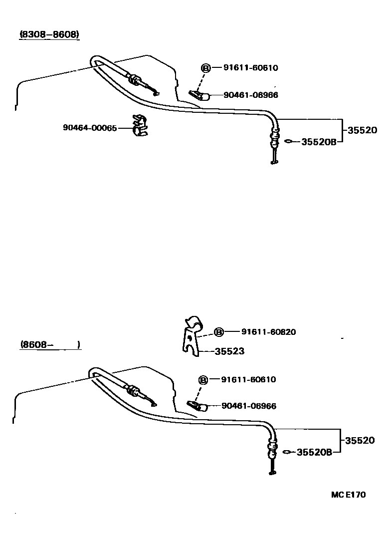 Toyota HILUX 节气阀连杆和阀杆(ATM) EPC diagram — MCE170