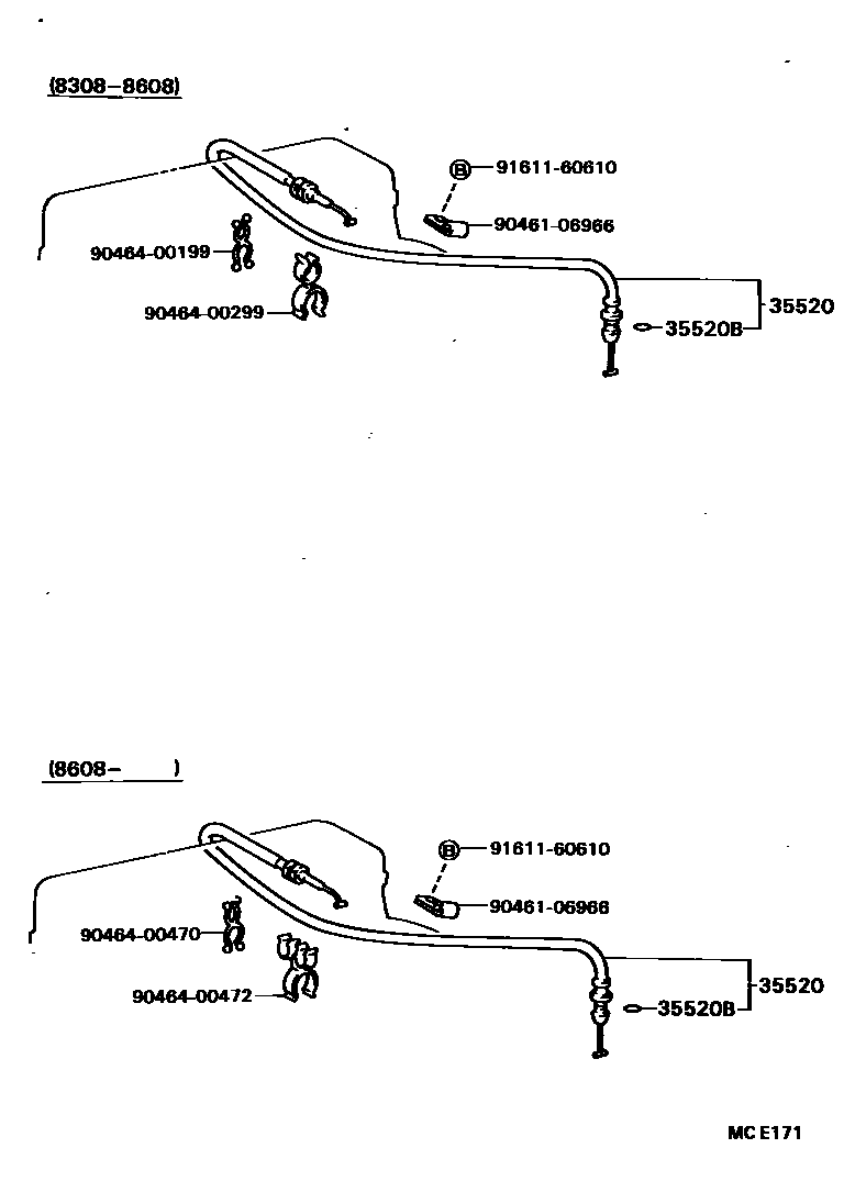 Toyota HILUX 节气阀连杆和阀杆(ATM) EPC diagram — MCE171