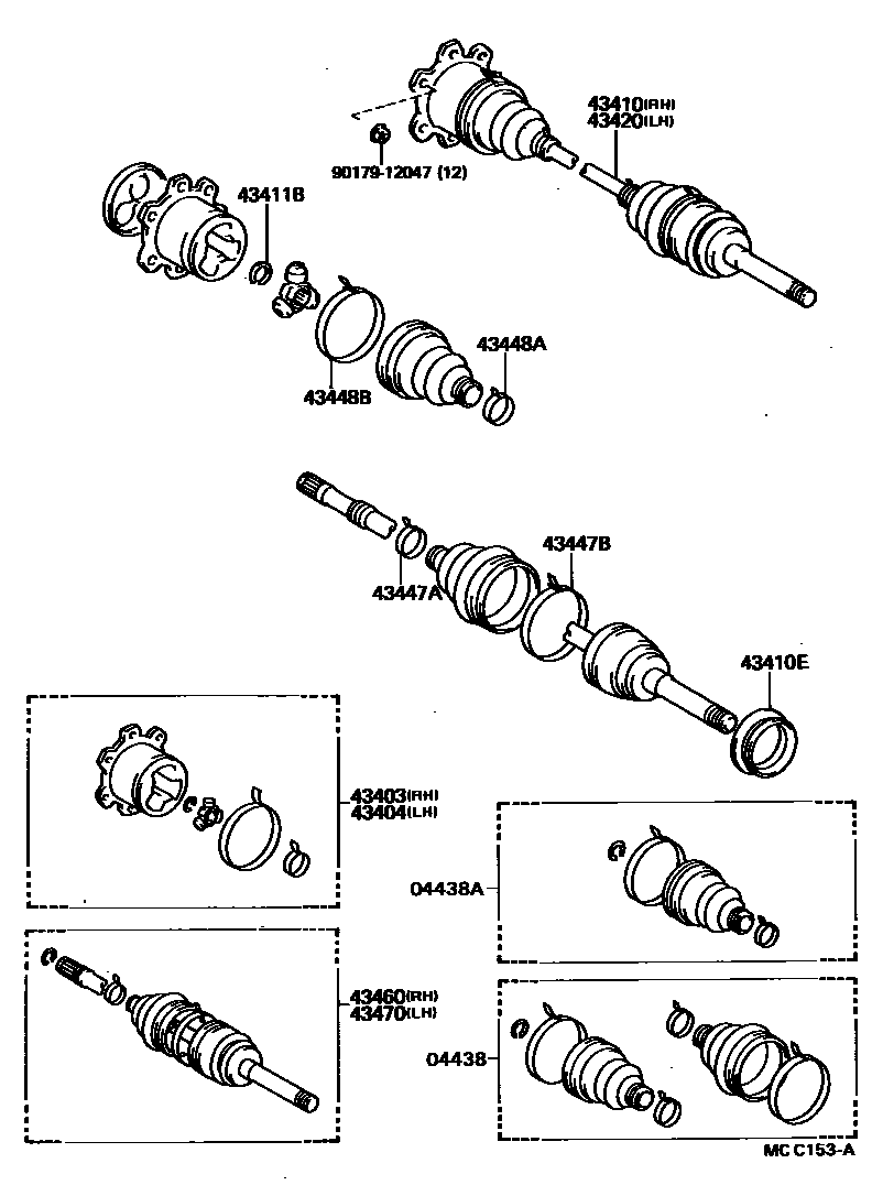 Toyota HILUX Front Drive Shaft EPC diagram — MCC153A