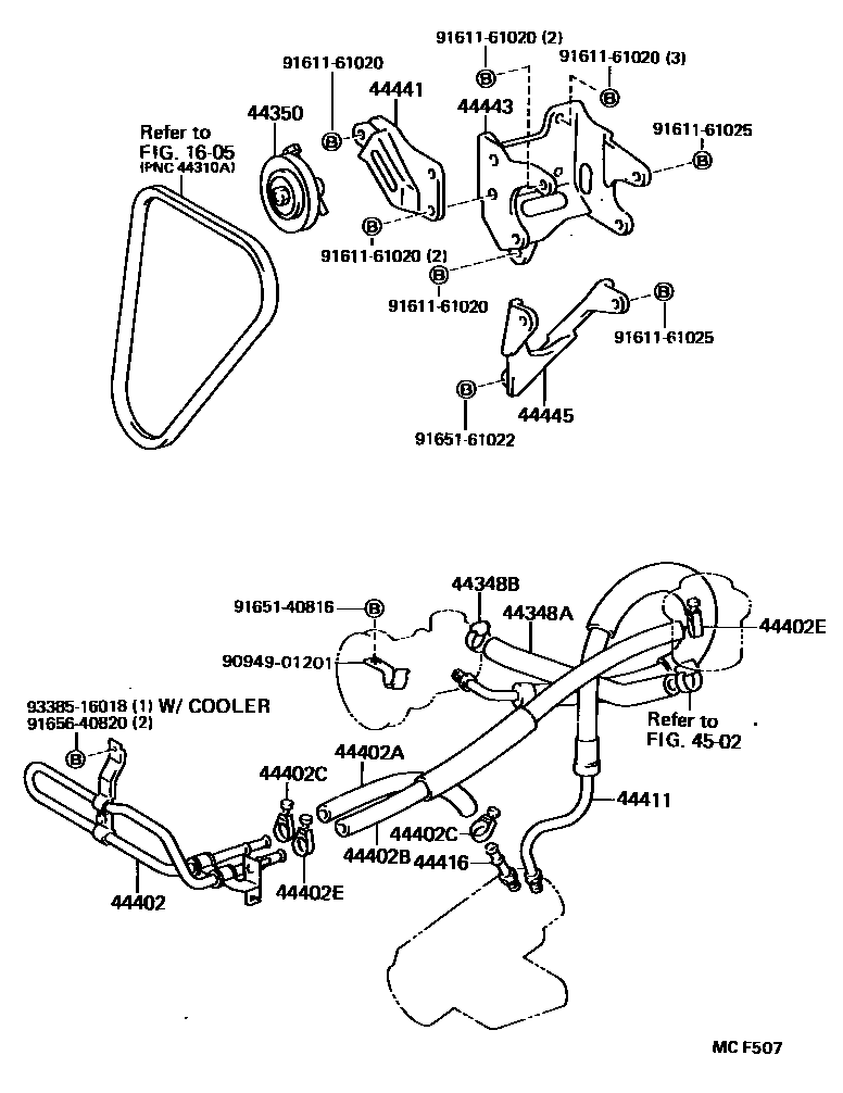 Toyota HILUX 动力转向配管 EPC diagram — MCF507