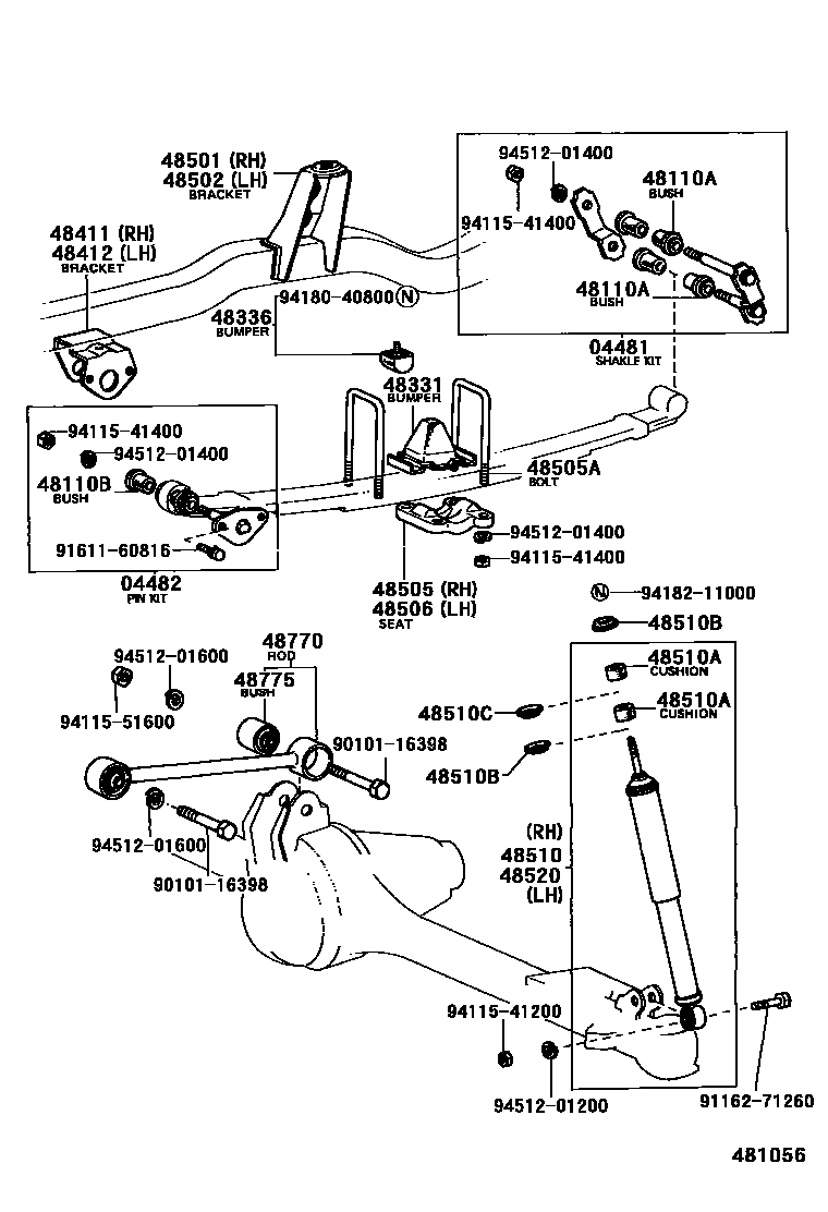 Toyota HILUX Front Spring & Shock Absorber EPC diagram — 481056