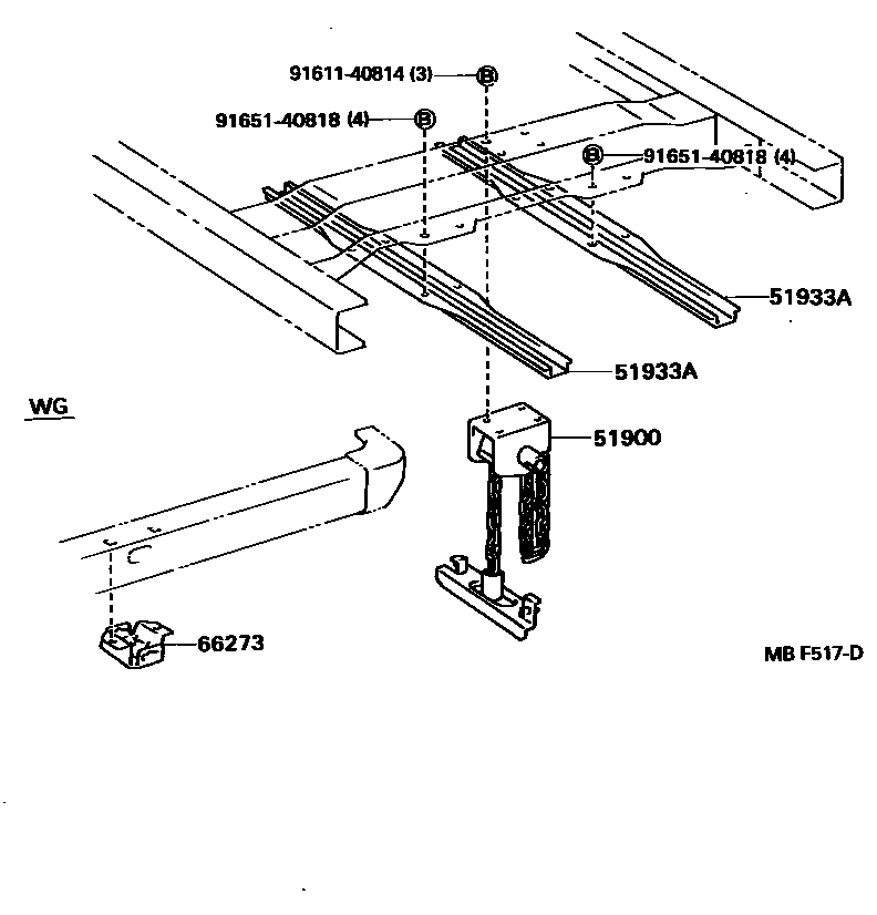 Toyota HILUX Spare tire rack EPC diagram — MBF517D
