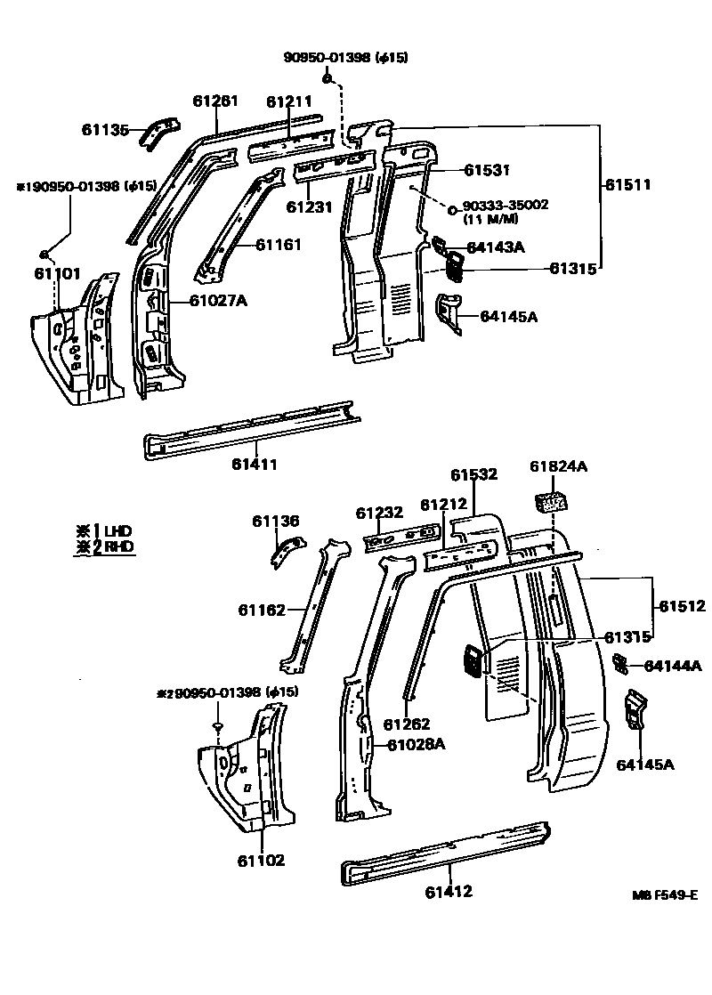 Toyota HILUX 侧梁 EPC diagram — MBF549E