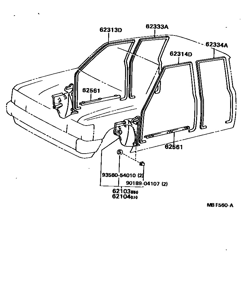 Toyota HILUX 车内装饰板 EPC diagram — MBF560A