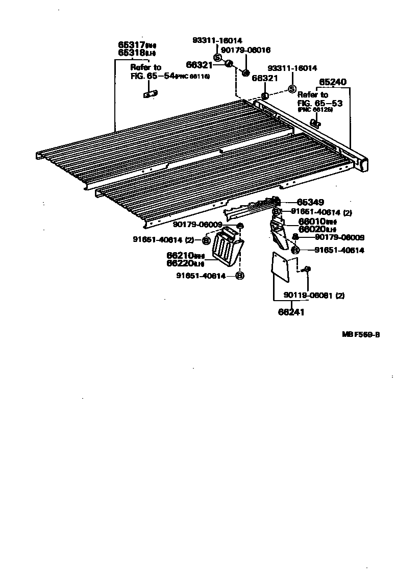 Toyota HILUX 后车身地板和翼子板 EPC diagram — MBF569B