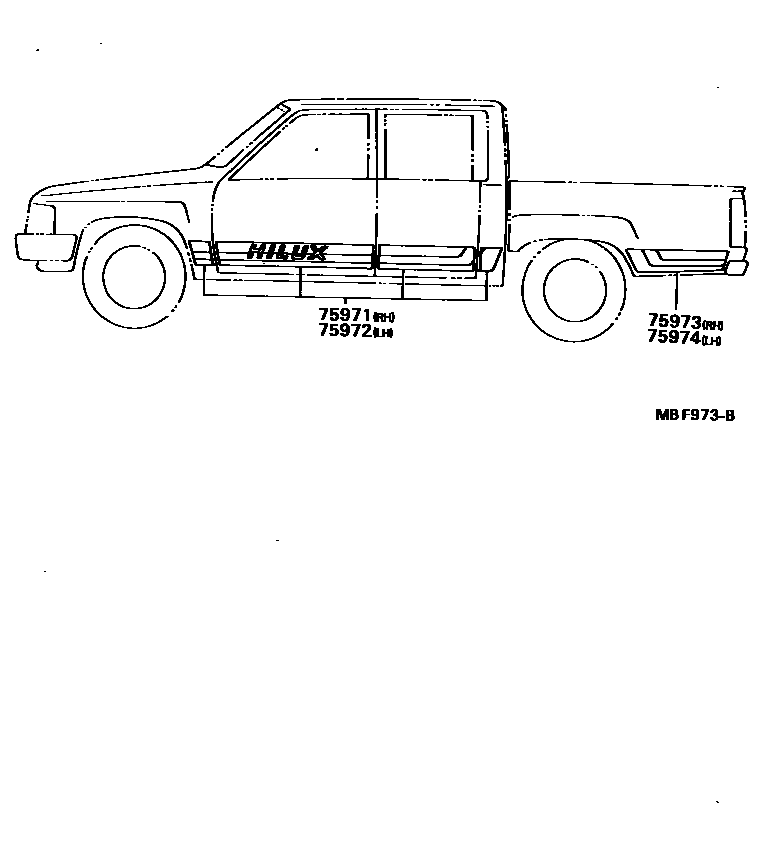 Toyota HILUX 车身镶条 EPC diagram — MBF973B