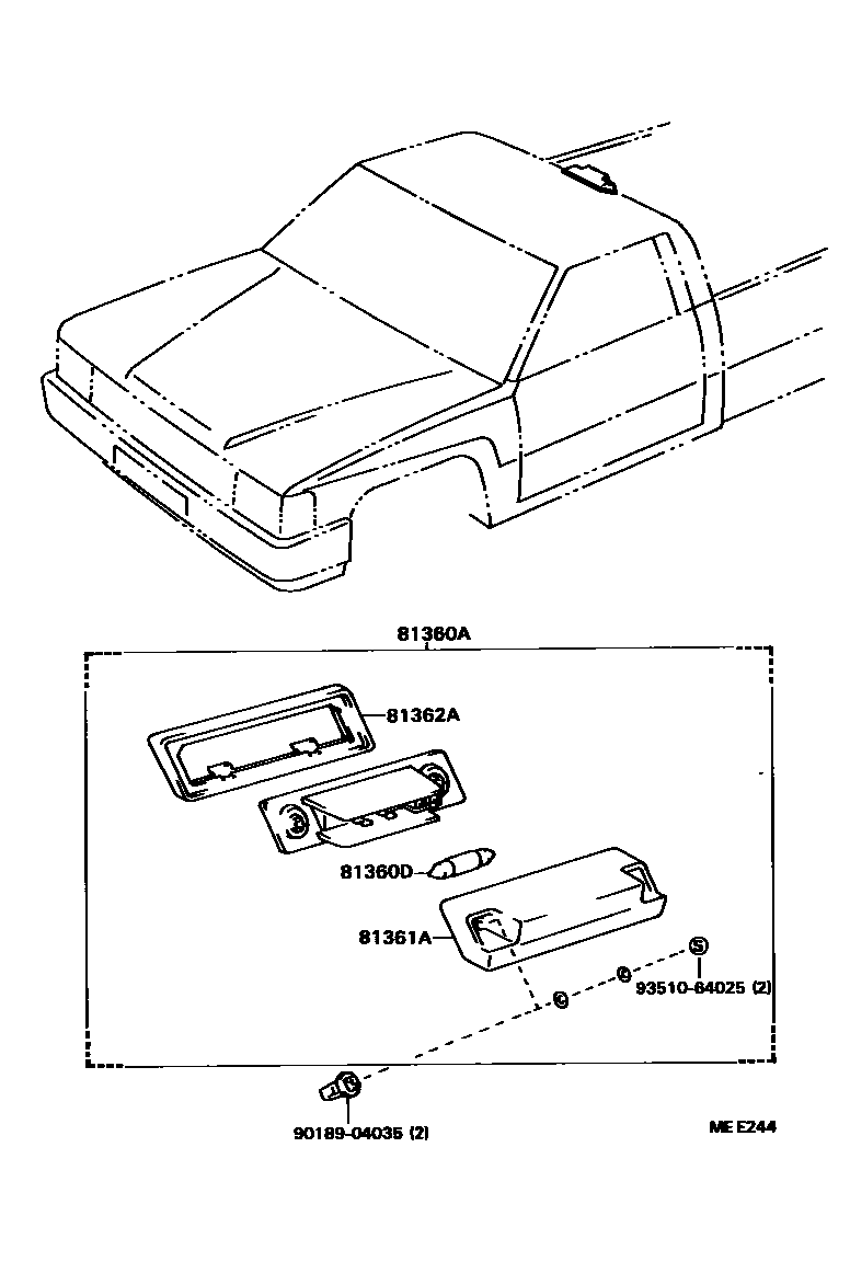 Toyota HILUX 聚光灯(探照灯) EPC diagram — MEE244