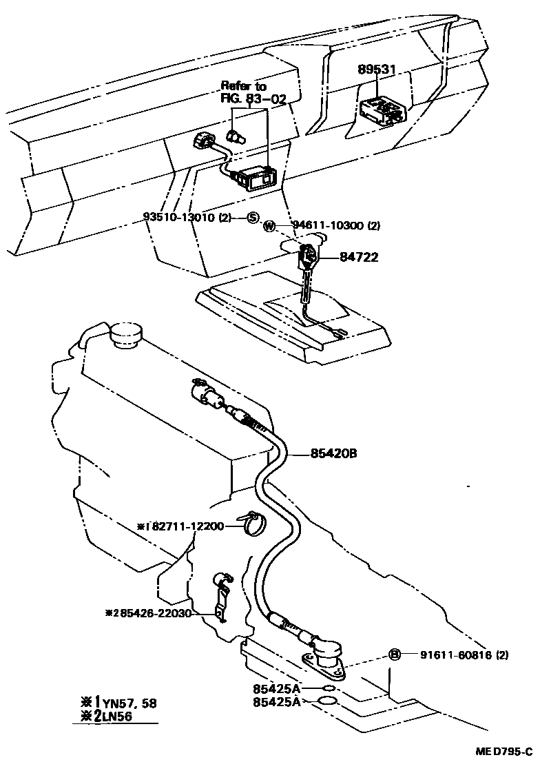 Toyota HILUX 超速档和电子控制变速器 EPC diagram — MED795C