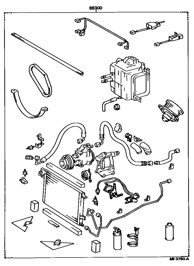 Toyota HILUX 暖风和空调系统 - 组件 EPC diagram — MED760A