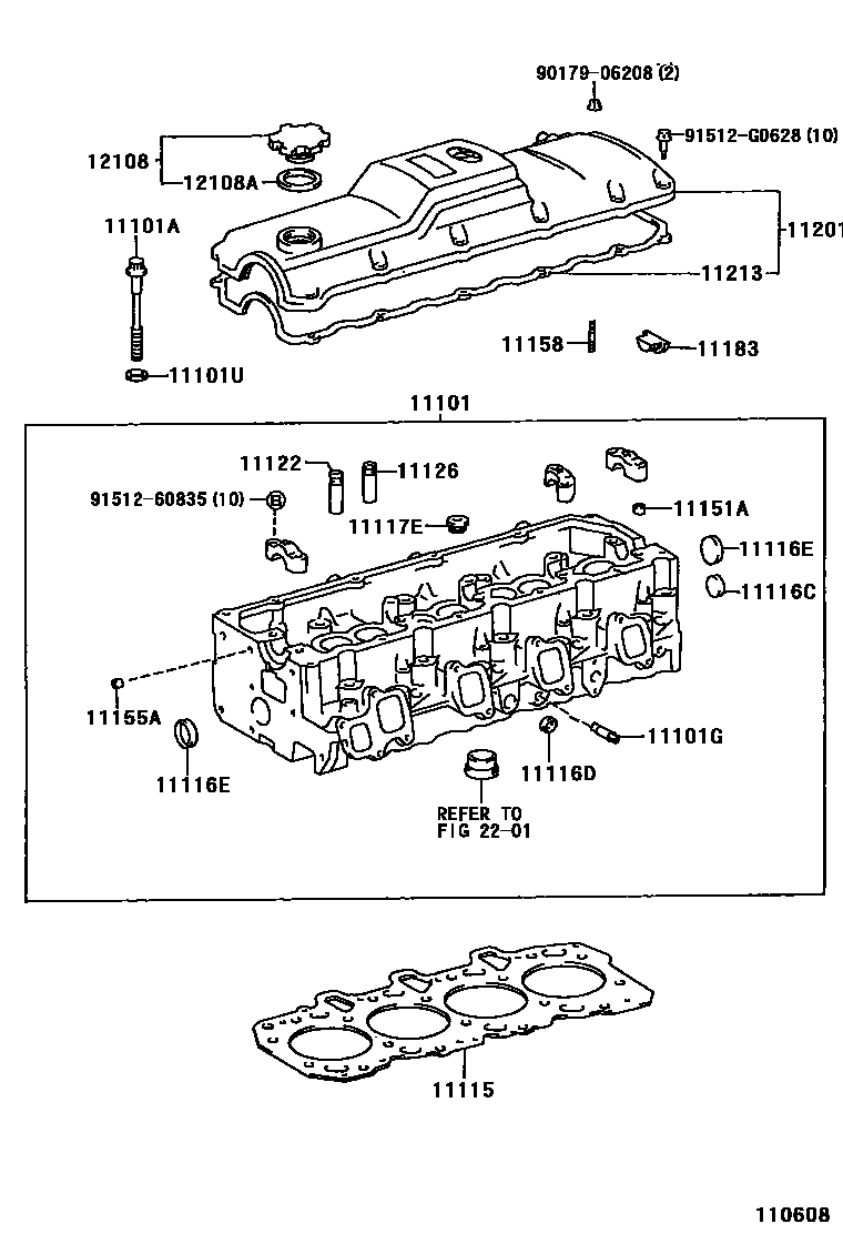 Toyota HILUX Cylinder Head EPC diagram — 110608