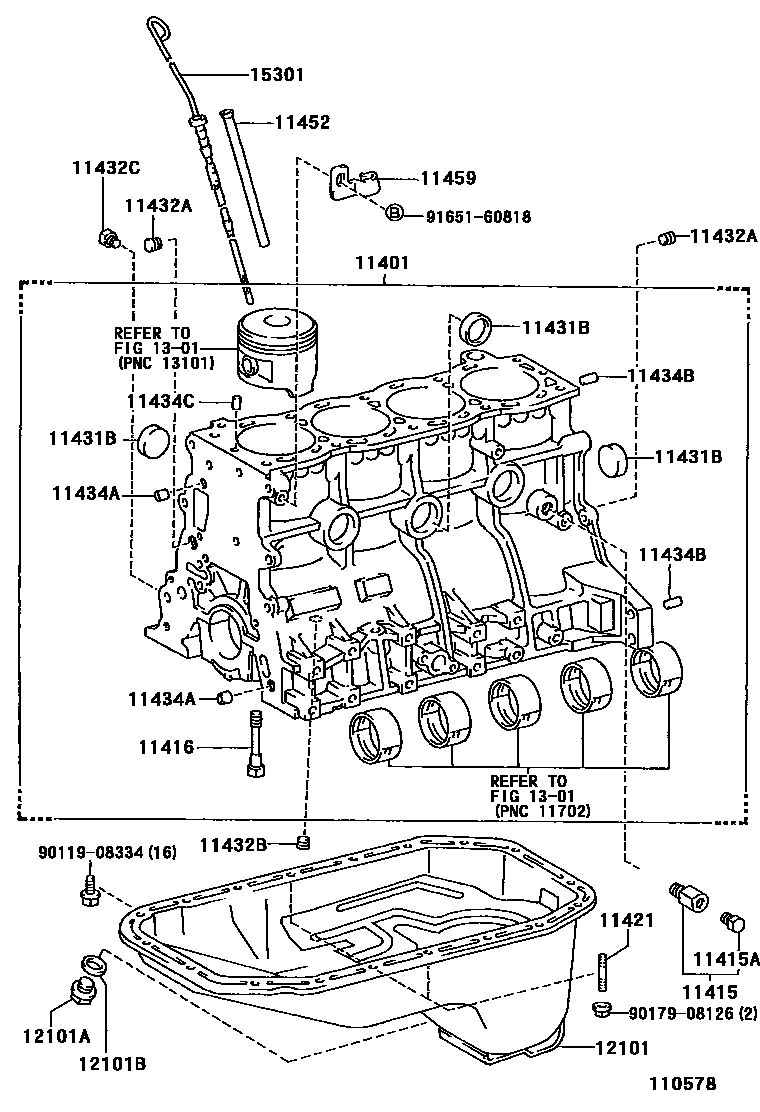 Toyota HILUX Cylinder Block EPC diagram — 110578
