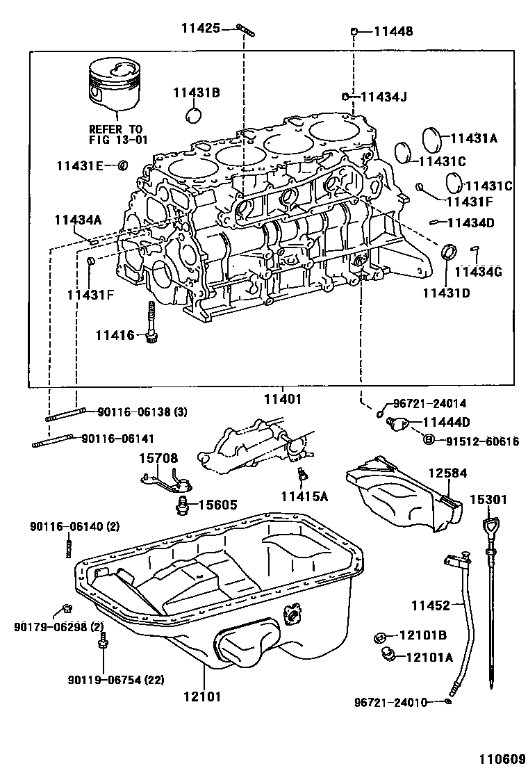 Toyota HILUX Cylinder Block EPC diagram — 110609