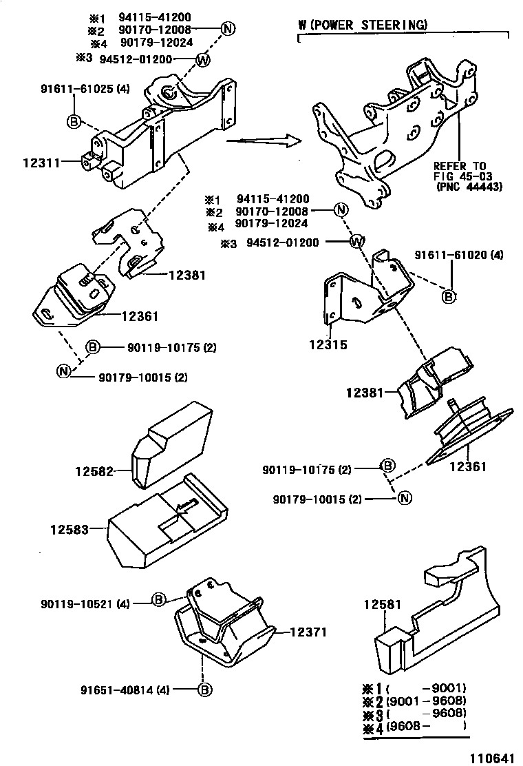 Toyota HILUX Engine Mounting EPC diagram — 110641