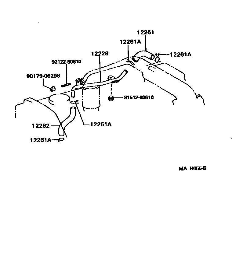 Toyota HILUX Ventilation Hose EPC diagram — MAH055B