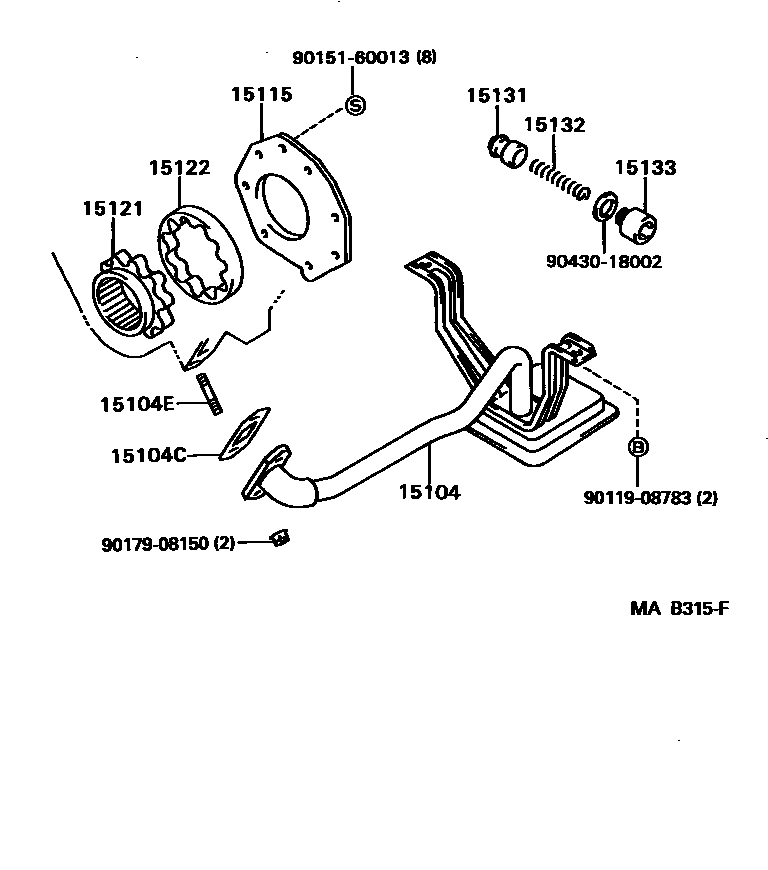 Toyota HILUX Engine Oil Pump EPC diagram — MAB315F